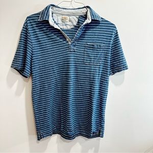 Faherty Men’s Striped Polo - Medium
